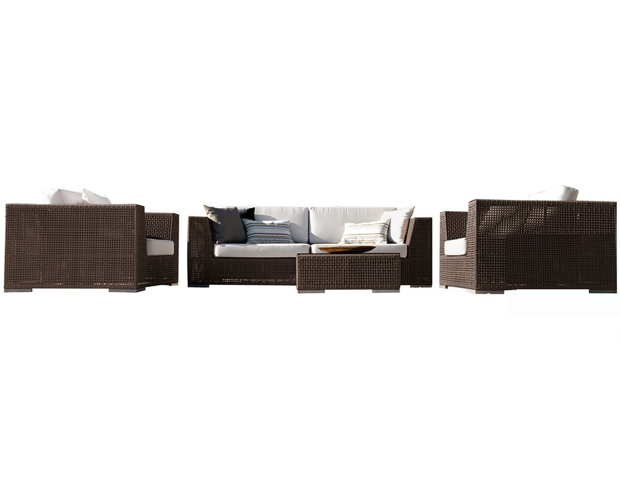 Hospitality Rattan Atlantis Wicker Outdoor 4-Person Modular Set