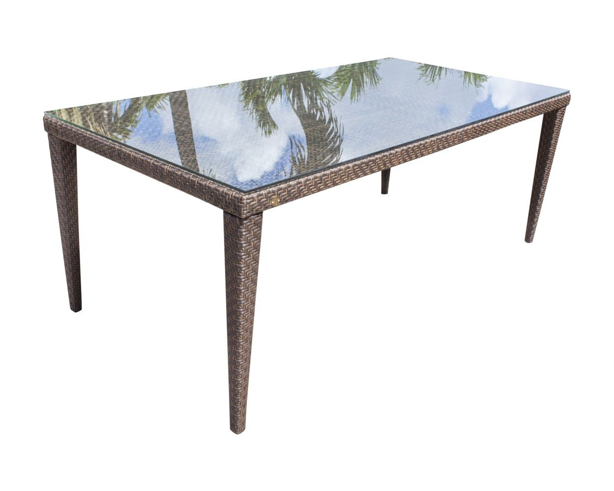 Hospitality Rattan Soho Large Rectangular Dining Table with Glass