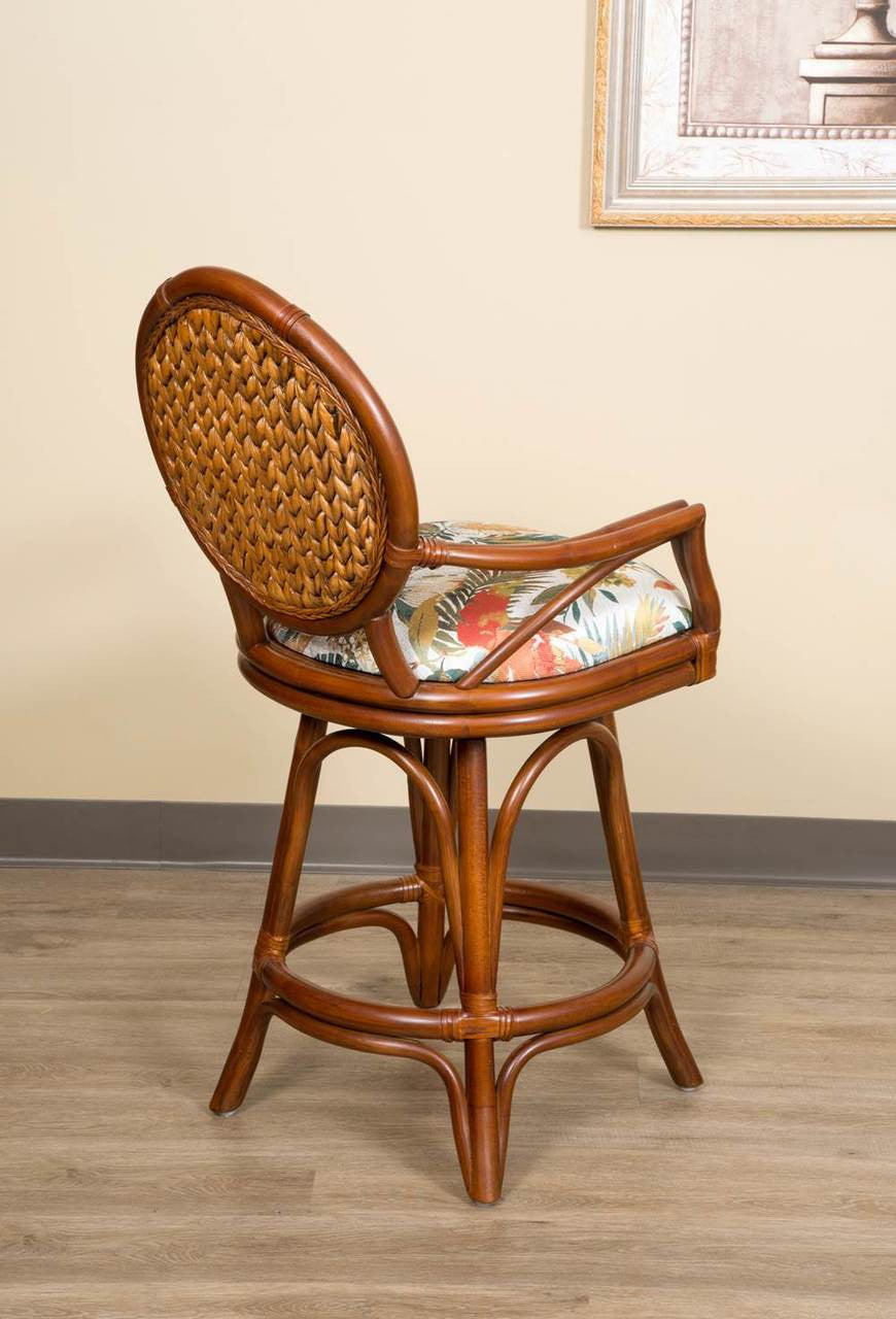 Alexander & Sheridan Bahama 24" Rattan Indoor Bar Stool