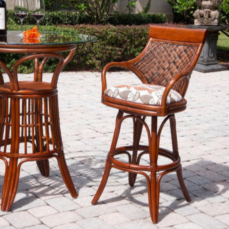 Alexander & Sheridan Bermuda Rattan Indoor 24" Bar Stool