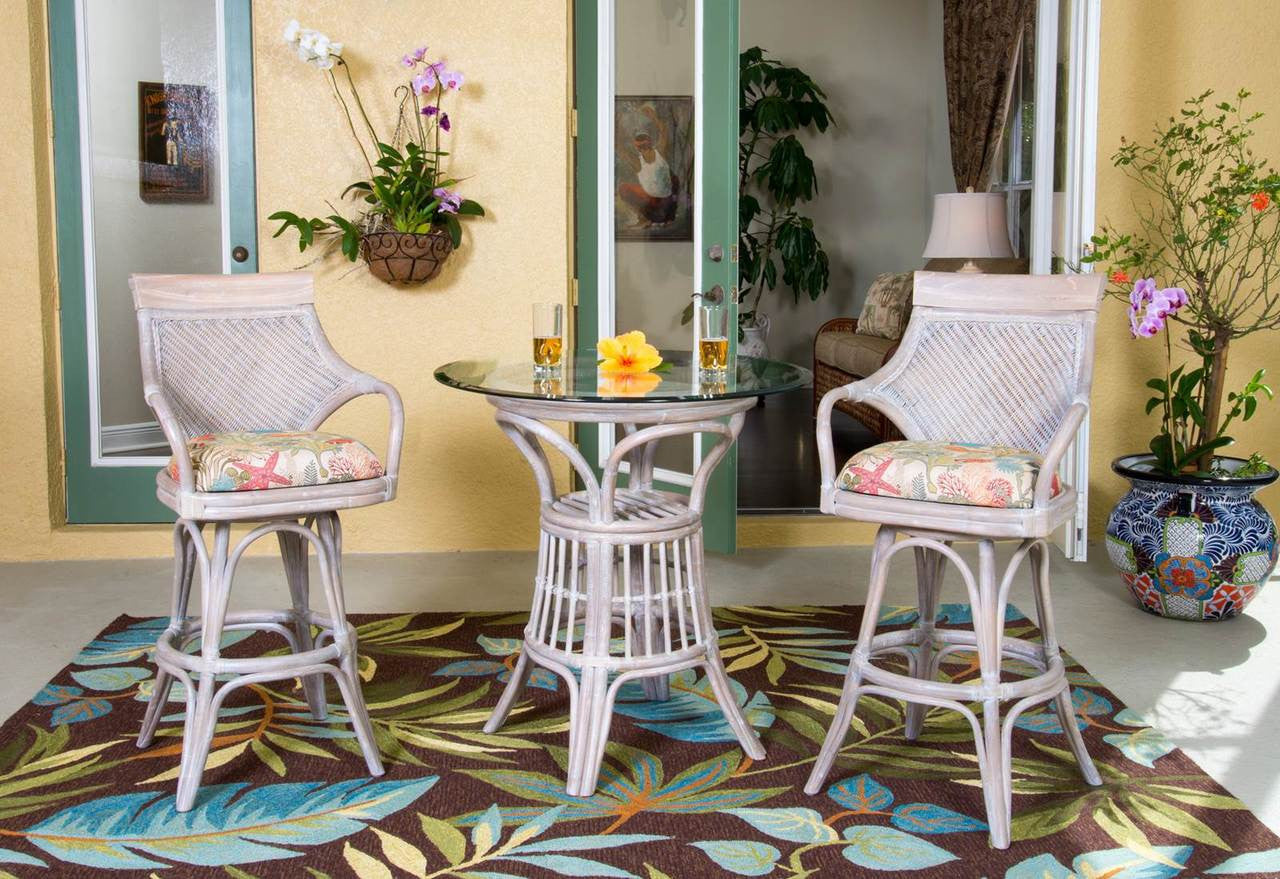 Alexander & Sheridan Bermuda 3 Piece Rattan Indoor Pub Set