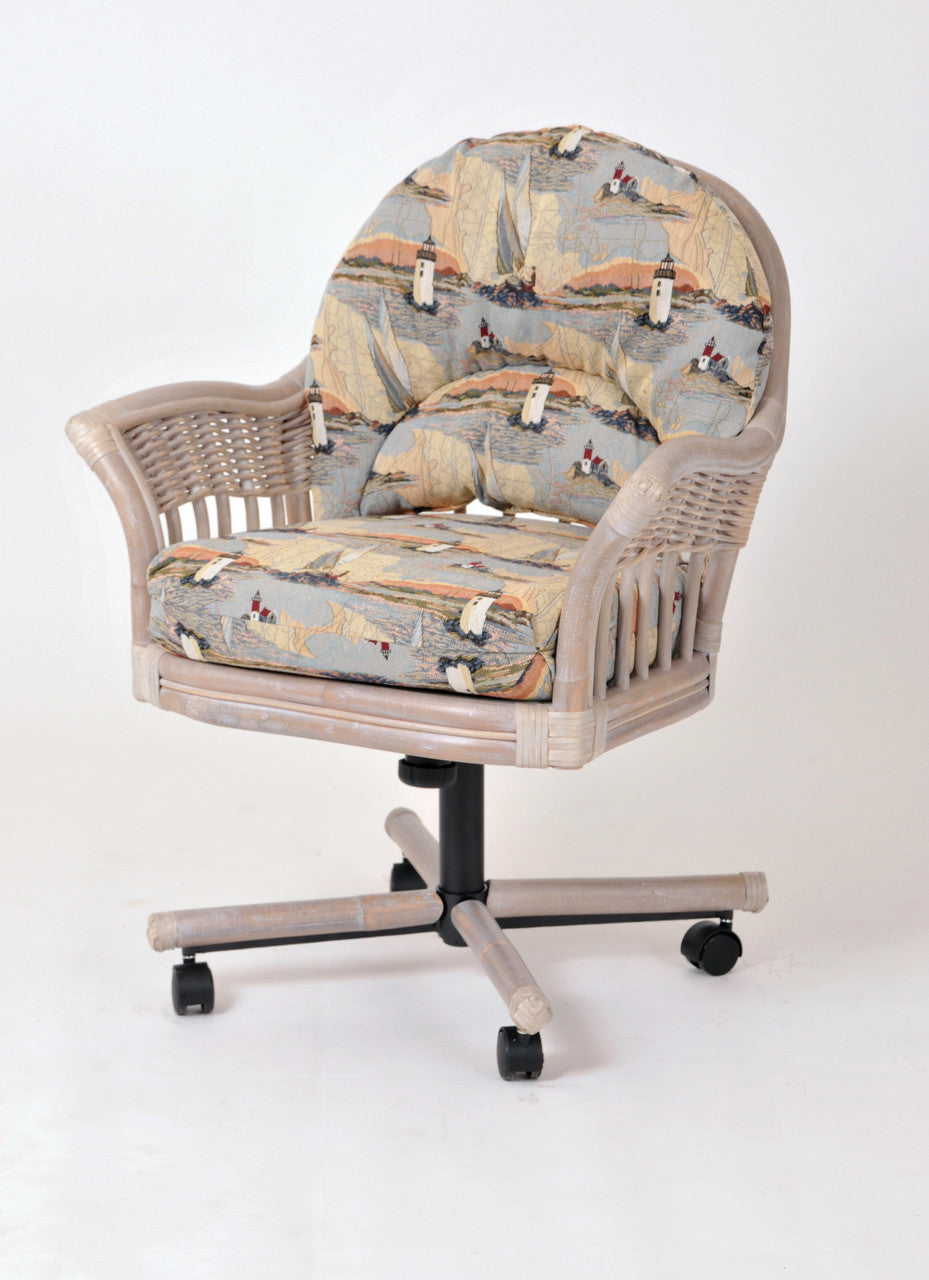 Alexander & Sheridan Bridgeport Rattan Indoor Tilt Swivel Caster Dining Chair