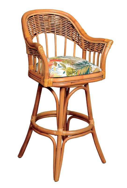 Alexander & Sheridan Bridgeport Rattan Indoor 30" Bar Stool