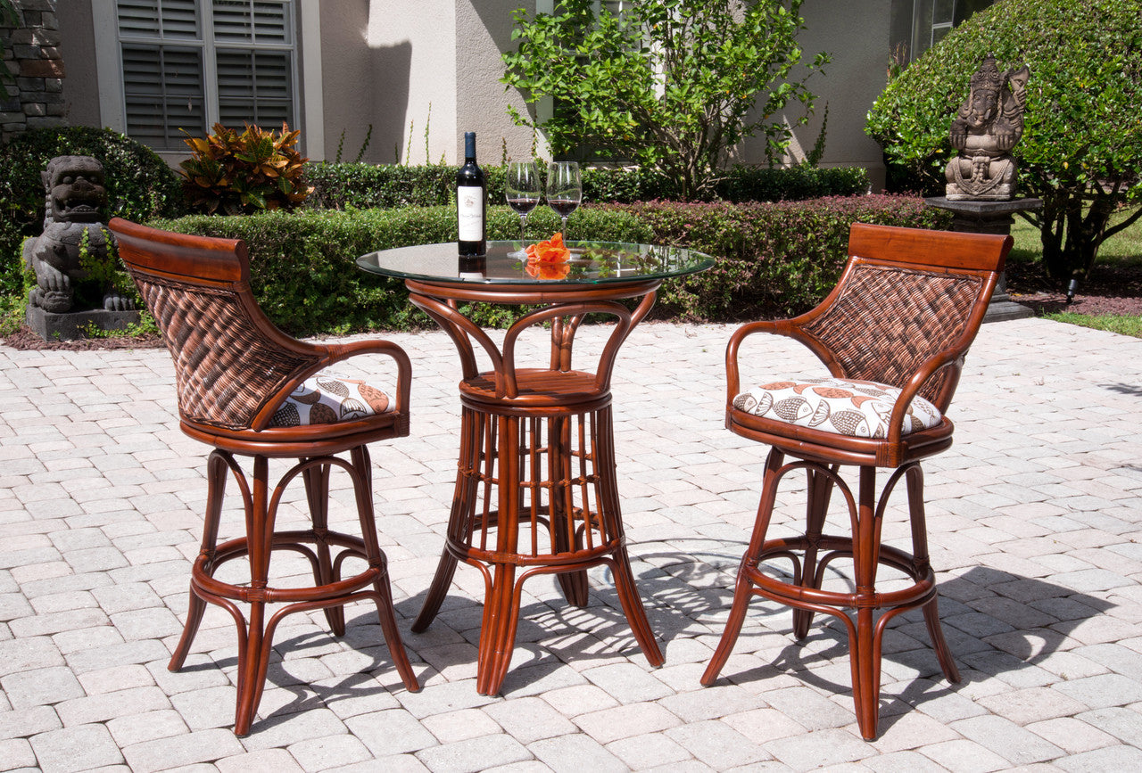 Alexander & Sheridan Bermuda 3 Piece Rattan Indoor Pub Set