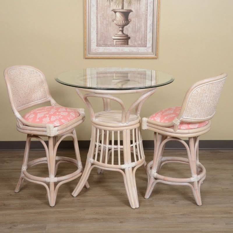 Alexander & Sheridan Cayman Rattan Indoor 2-Person Counter Set with Cushions