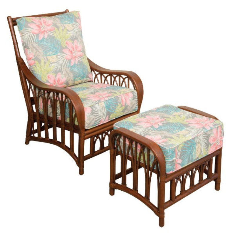 Alexander & Sheridan Cuba Rattan Indoor 2-Piece Lounge Chair Set with Cushions