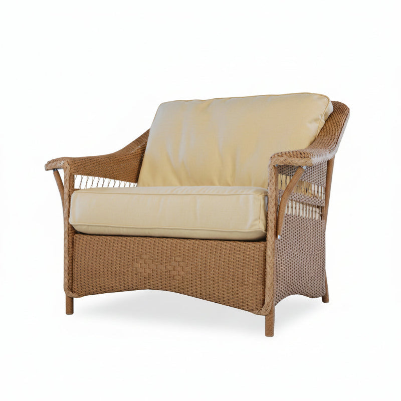 Lloyd Flanders Nantucket Wicker Outdoor Chair and a Half