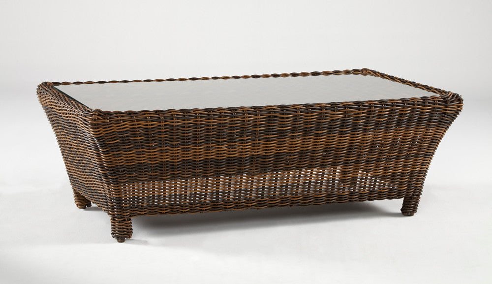 South Sea Rattan Del Ray Resin Wicker Rectangular Coffee Table
