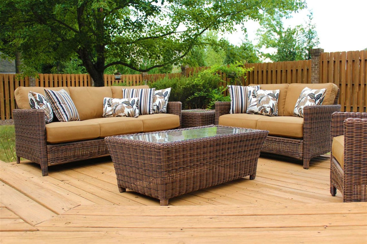 South Sea Rattan Del Ray Resin Wicker Outdoor Rectangular Coffee Table