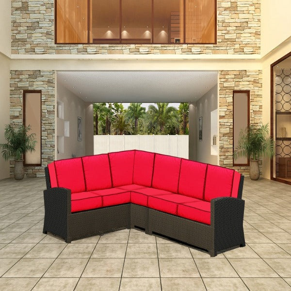 Forever Patio Barbados Wicker 4 Piece 90 Degree Sectional Set