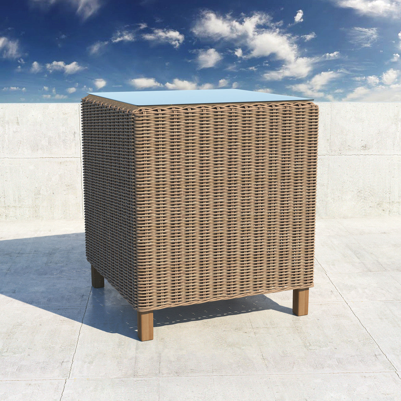 Forever Patio Carlisle Woven Wicker Outdoor End Table