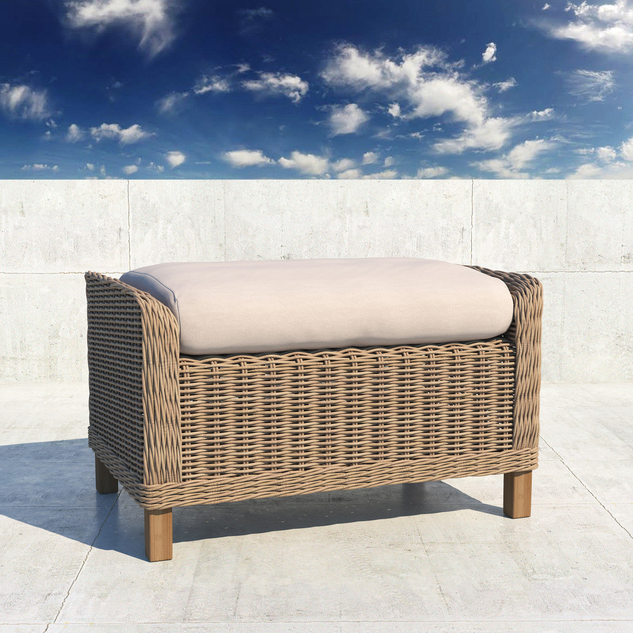 Forever Patio Carlisle Woven Wicker Outdoor Ottoman