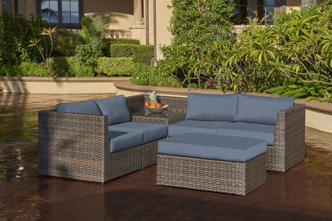Forever Patio Horizon Wicker 6 Piece Sectional Set (Throw Pillows Not Included)