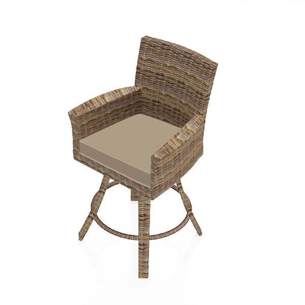 Woven swivel counter online stool