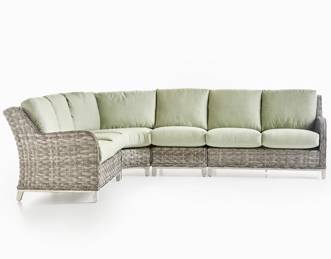 South Sea Rattan Grand Isle Wicker Outdoor 6-Person Sectional Sofa Living Set