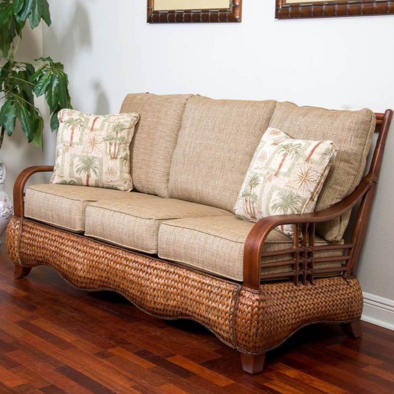 Alexander & Sheridan Key Largo Rattan Indoor 3-Piece Living Room Set