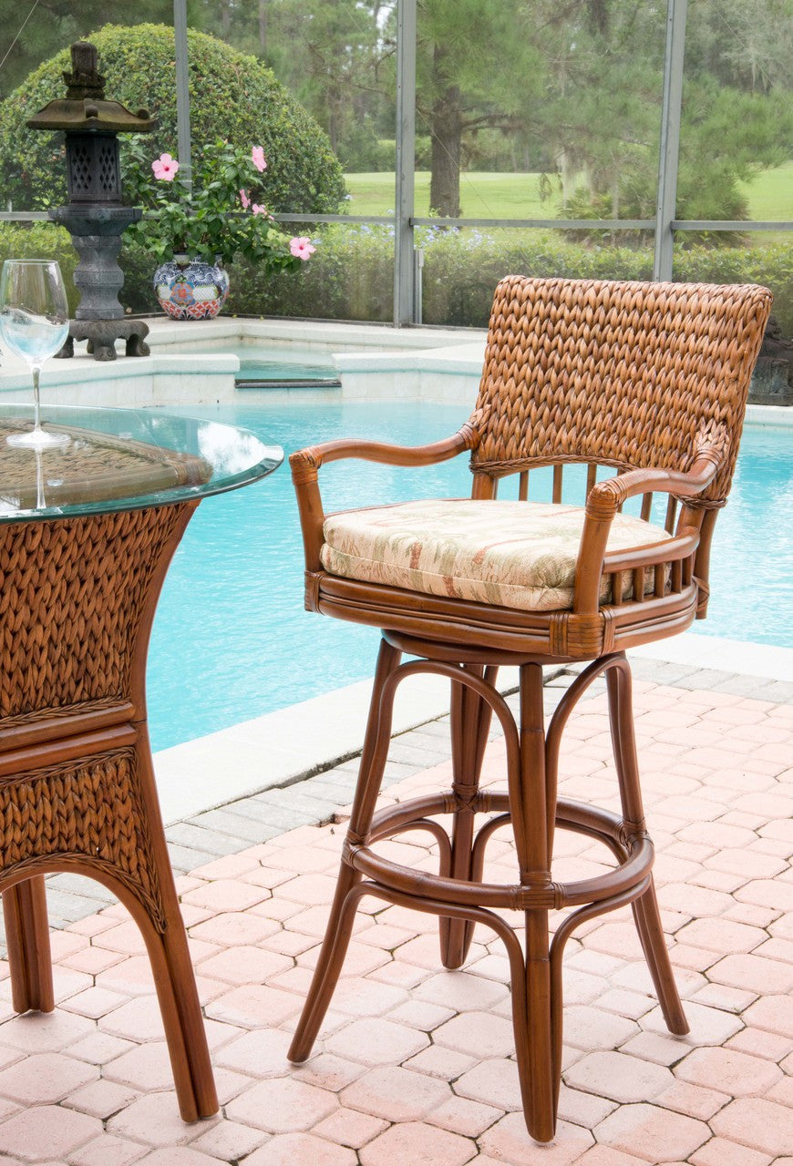 Alexander & Sheridan Key Largo Rattan Indoor 30" Bar Stool