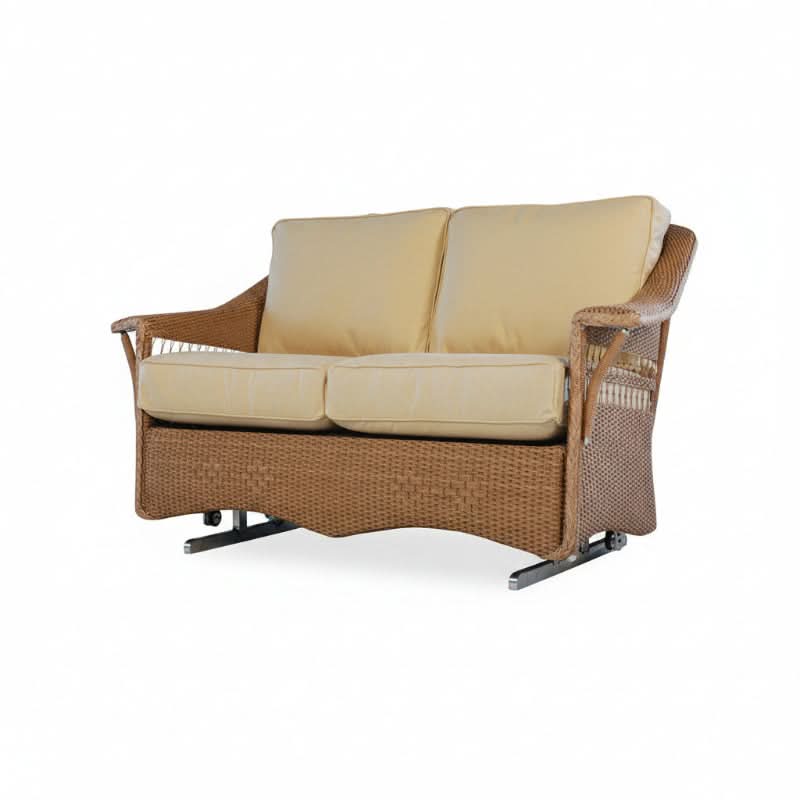 Lloyd Flanders Nantucket Wicker Outdoor Loveseat Glider
