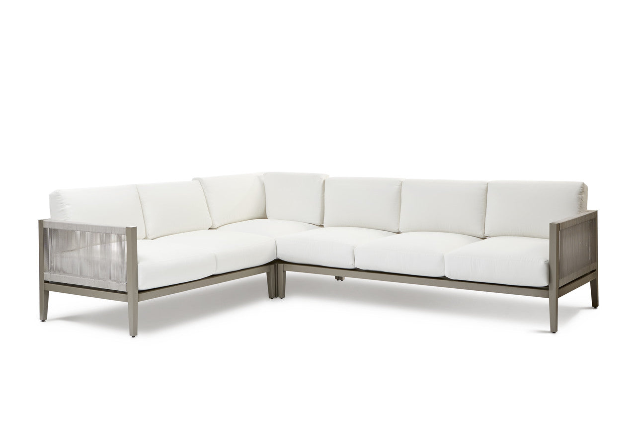 South Sea Rattan Nicole Aluminum Outdoor 6-Person Sectional Patio Lounge Set