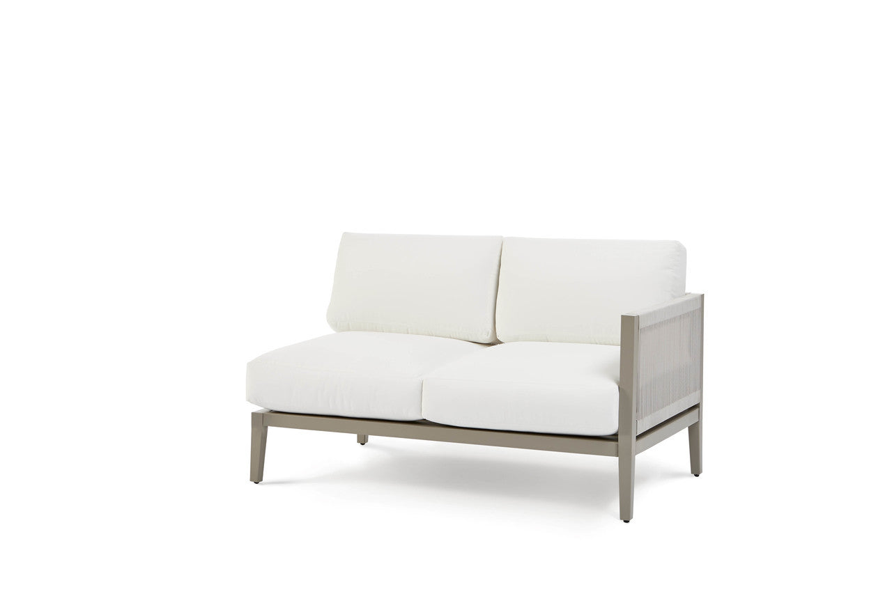 South Sea Rattan Nicole Aluminum With Marine Rope Wrapping Sectional Right Arm Facing Loveseat