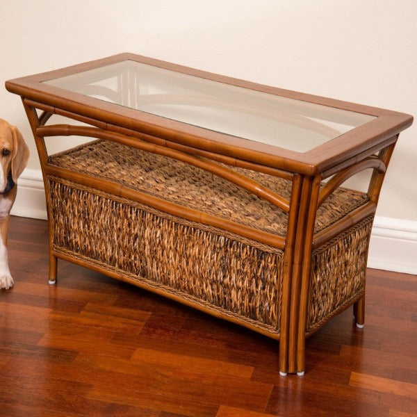 Alexander & Sheridan Panama Rattan Indoor Coffee Table With Glass