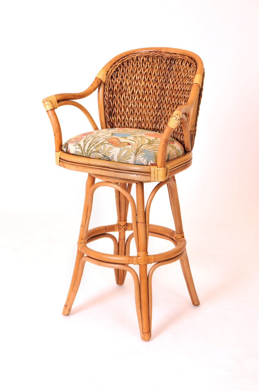 Alexander & Sheridan Panama Rattan Indoor 30" Bar Stool