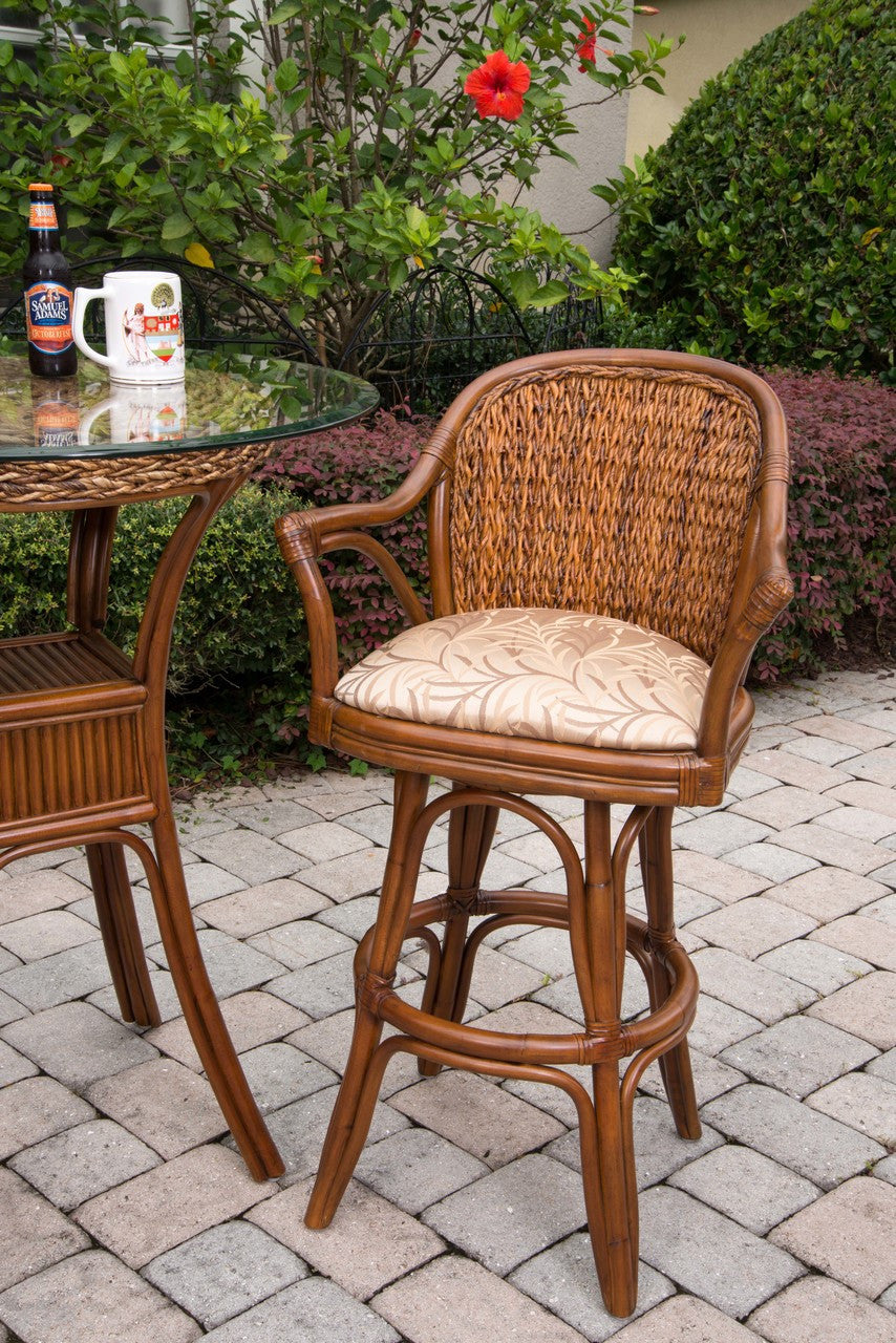 Alexander & Sheridan Panama Rattan Indoor 30" Bar Stool