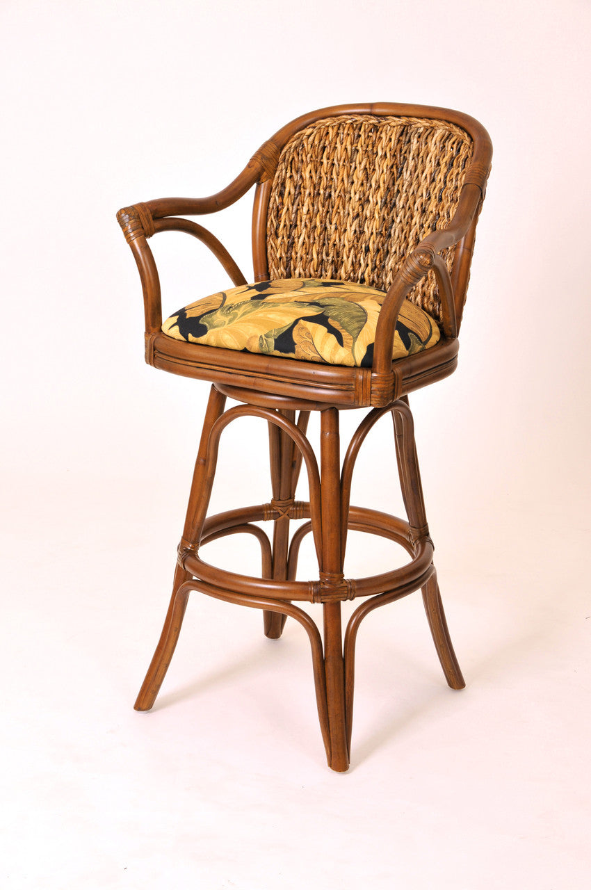 Alexander & Sheridan Panama Rattan Indoor 24" Bar Stool