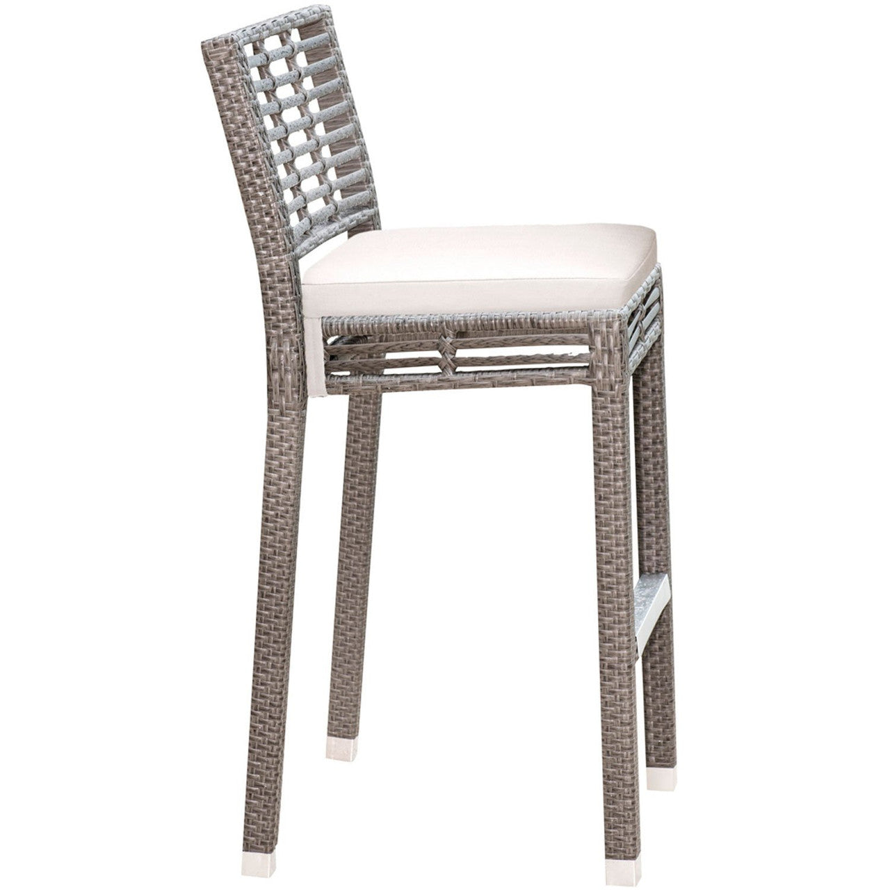 Panama Jack Graphite Aluminum Outdoor Stackable Barstool with Cushions (Set of 2)