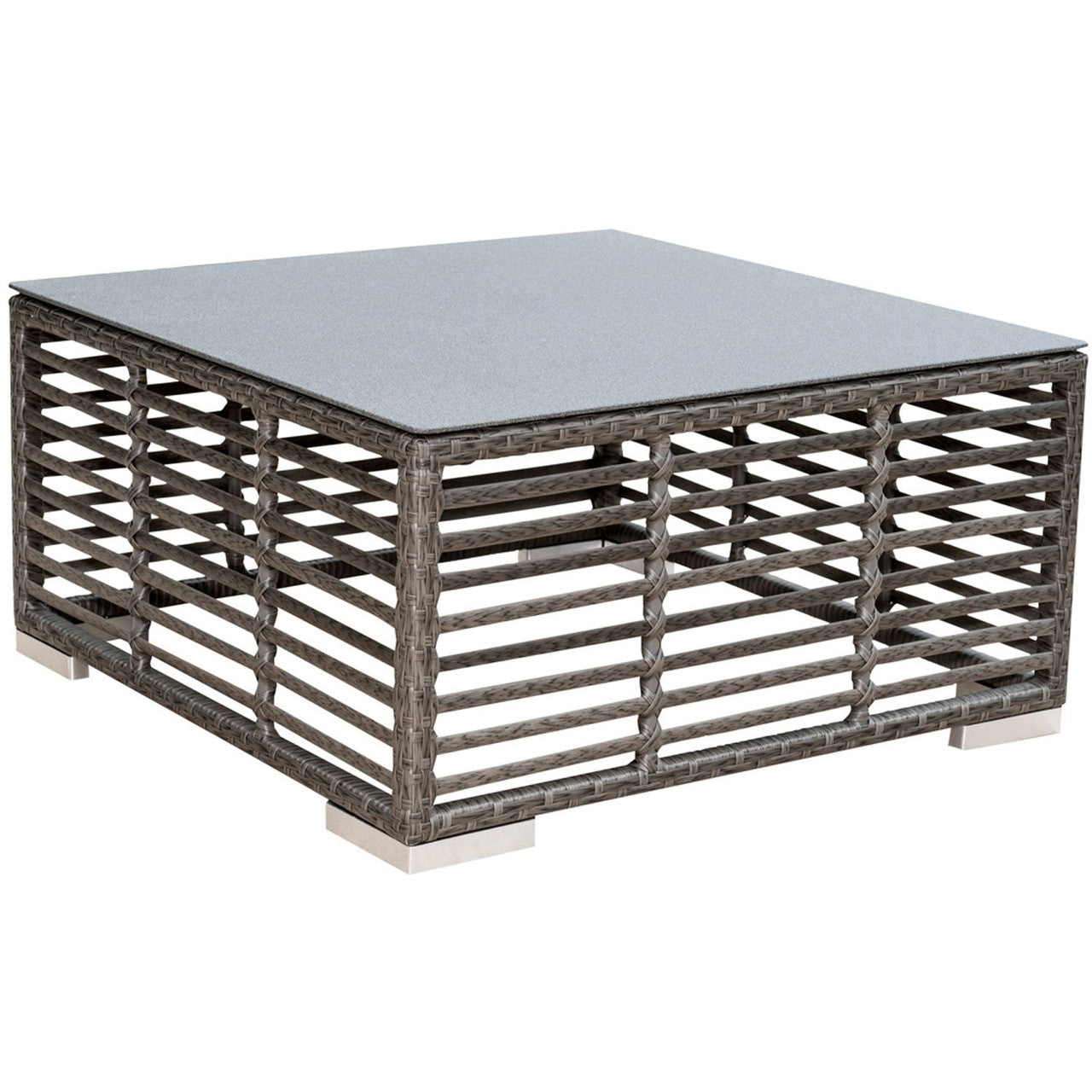 Panama Jack Graphite Square Coffee Table with Glass