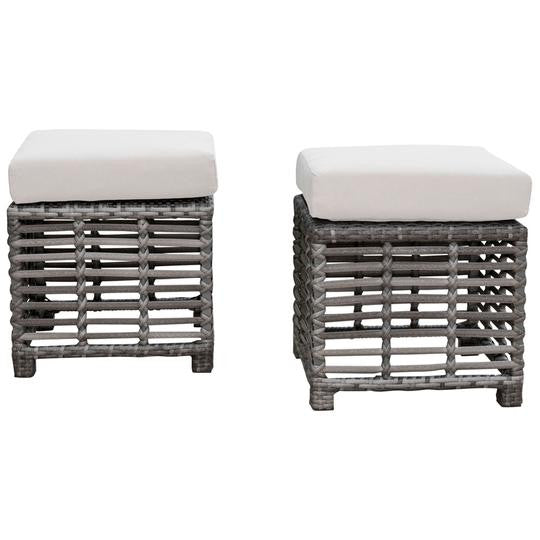 Panama Jack Graphite Aluminum Outdoor Ottoman Set with Cushions - 2 Piece