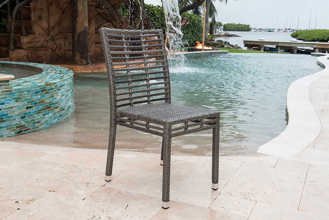 Panama Jack Graphite Stackable Side Chair