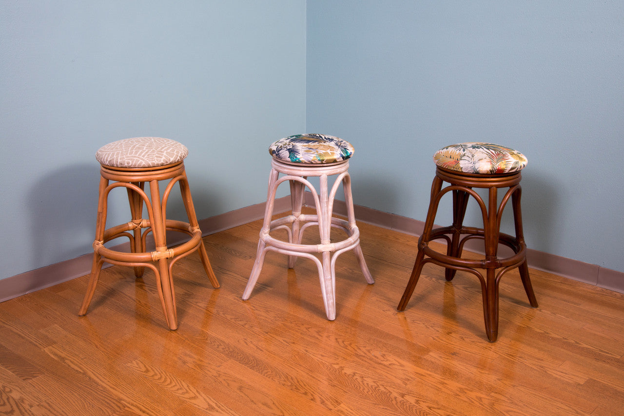 Alexander & Sheridan Universal Rattan Indoor 24" Backless Bar Stool