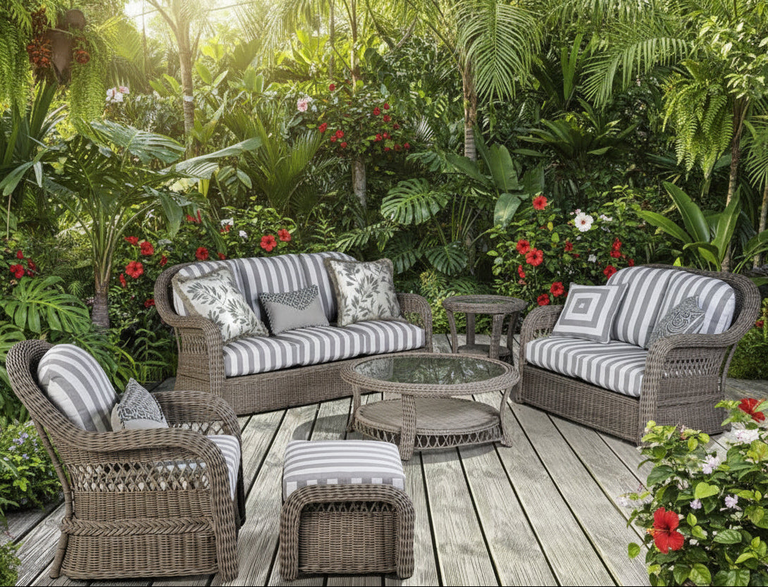 South Sea Rattan Arcadia Wicker Outdoor 6-Person Patio Conversation Set