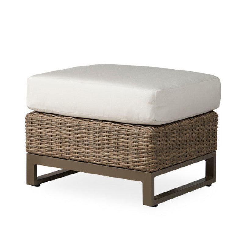 Lloyd Flanders Milan Woven Vinyl Outdoor Lounge Chair and Ottoman Set