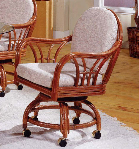 Replacement Cushions For South Sea Rattan New Kauai Indoor Swivel Caster Dining Chair