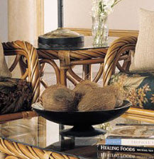 South Sea Rattan New Twist Rattan Indoor Round End Table