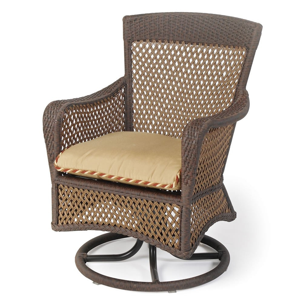 Lloyd Flanders Grand Traverse Wicker Outdoor Swivel Dining Arm Chair