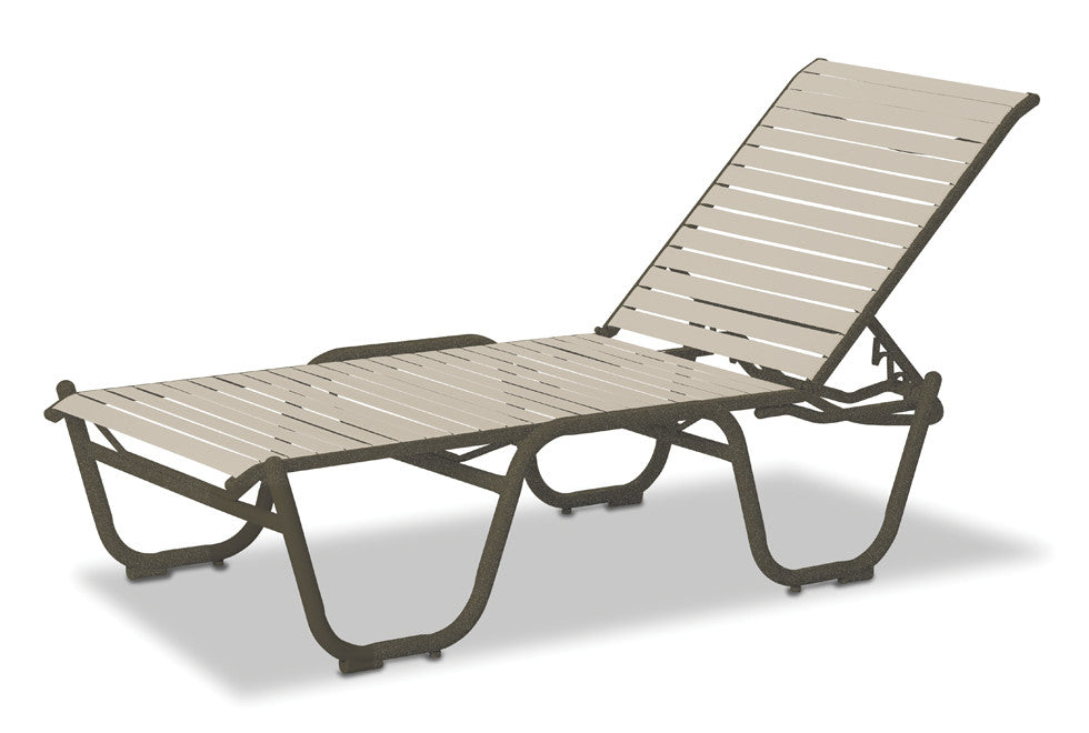Telescope Casual Reliance Strap Aluminum Outdoor Armless Lay-Flat Chaise