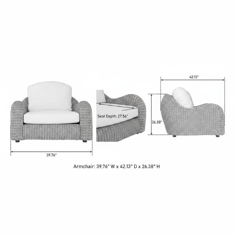 Katalina armchair dimensions