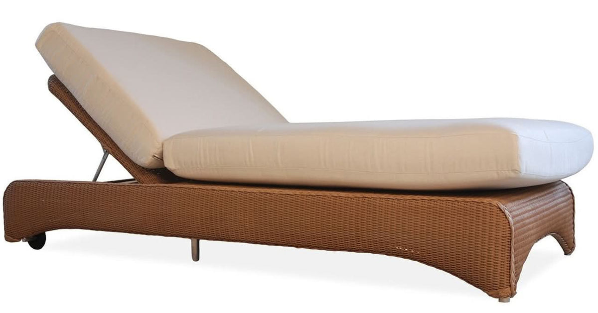 Lloyd Flanders Loom Wicker Outdoor Double Chaise Lounge