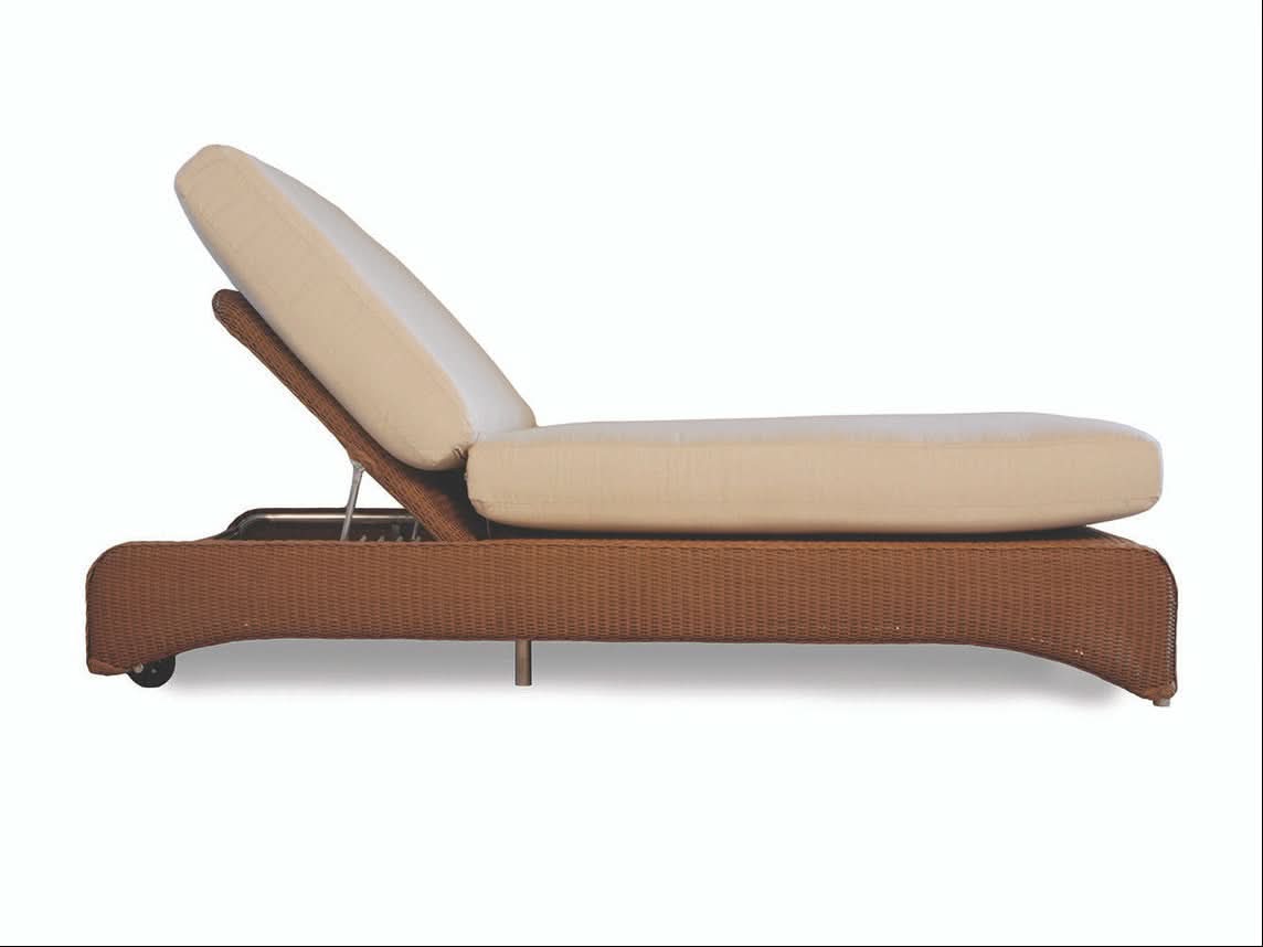 Lloyd Flanders Loom Wicker Outdoor Double Chaise Lounge