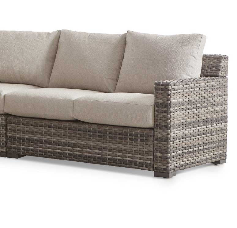 South Sea Rattan New Java Resin Wicker Outdoor Right Arm Facing Sectional Loveseat