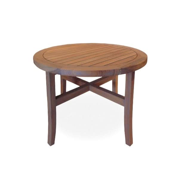 Lloyd Flanders Teak Outdoor 40" Round Tapered Leg Cocktail Table