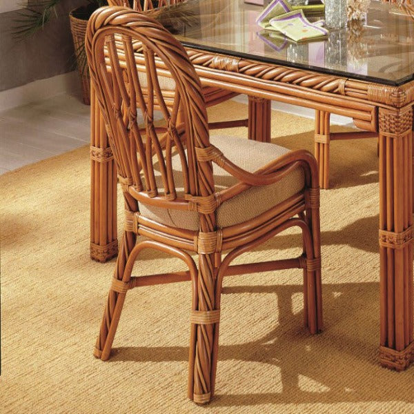 South Sea Rattan New Twist Rattan Indoor Dining Side Chair