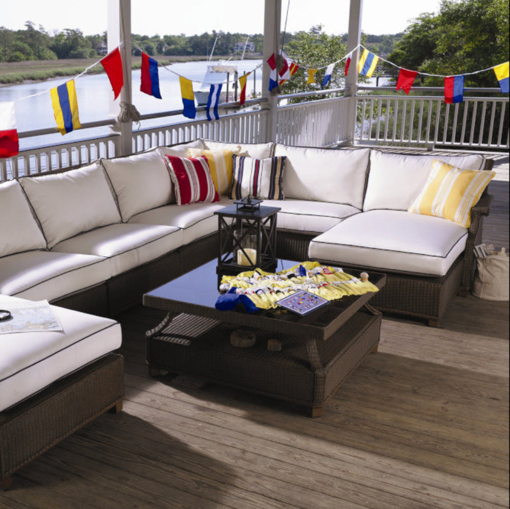 Lloyd Flanders Hamptons Wicker Outdoor 37" Square Cocktail Table