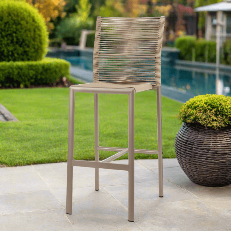 DecoScape Avalon Aluminum Rope Dining Bar Side Chair