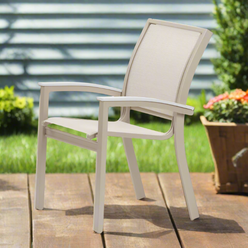 Telescope Casual Bazza MGP Aluminum Outdoor Sling Stacking Café Chair