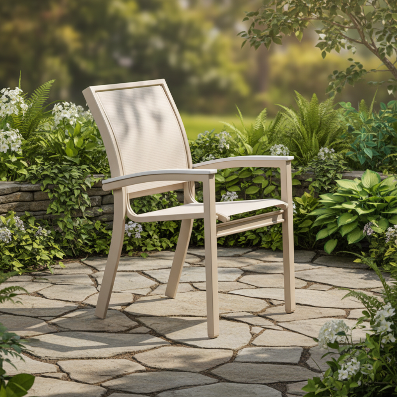 Telescope Casual Bazza MGP Aluminum Outdoor Sling Stacking Café Chair