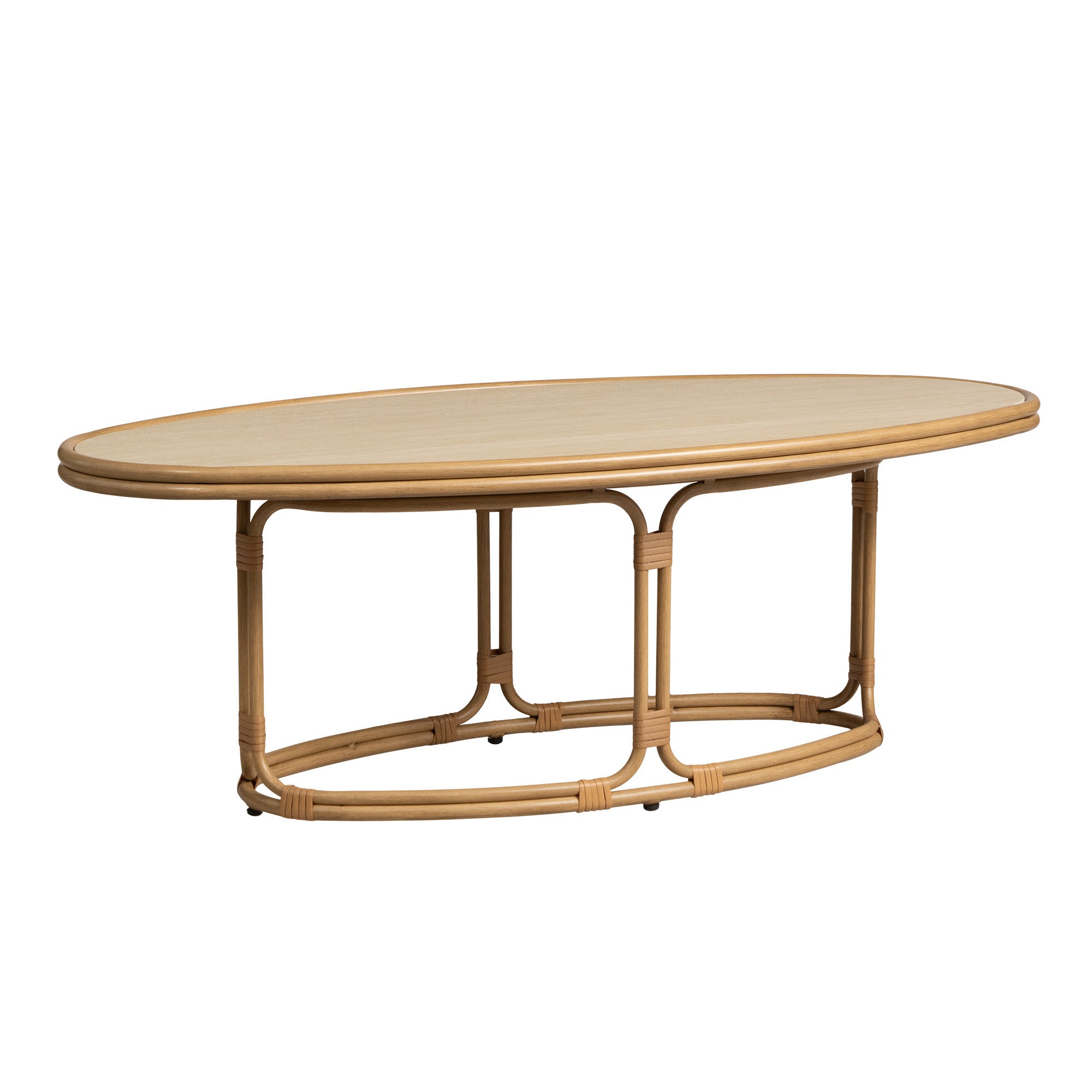 Lloyd Flanders Riviera Wicker Outdoor 50" Oval Cocktail Table